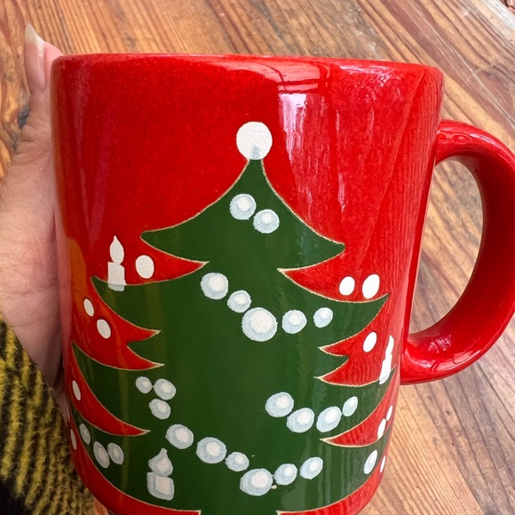 Vintage Waechtersbach Christmas Tree Mug Red Green White W Germany 70s 80s - Picture 2 of 6